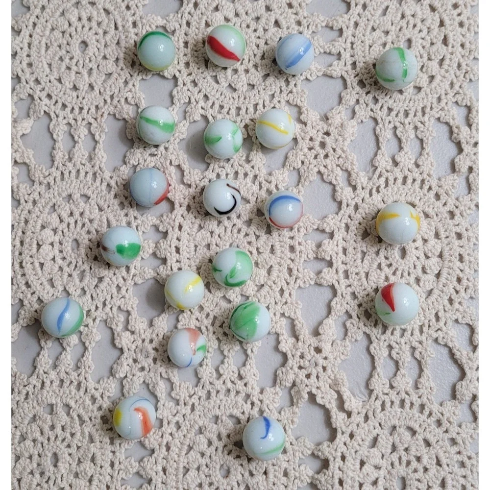 Set of 20 miscellaneous marbles. 1/2 Inch